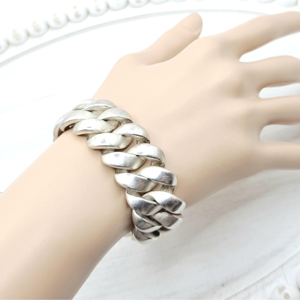 Vintage NAPIER Necklace Bracelet Set Chunky Cuban Chain Link Statement Jewelry - Picture 5 of 11